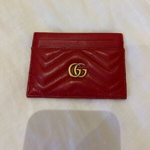 Gucci Marmont Cardholder Wallet - Red